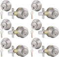 Keyed Alike Double Cylinder Deadbolts Combo Door Locks in Satin Nickel