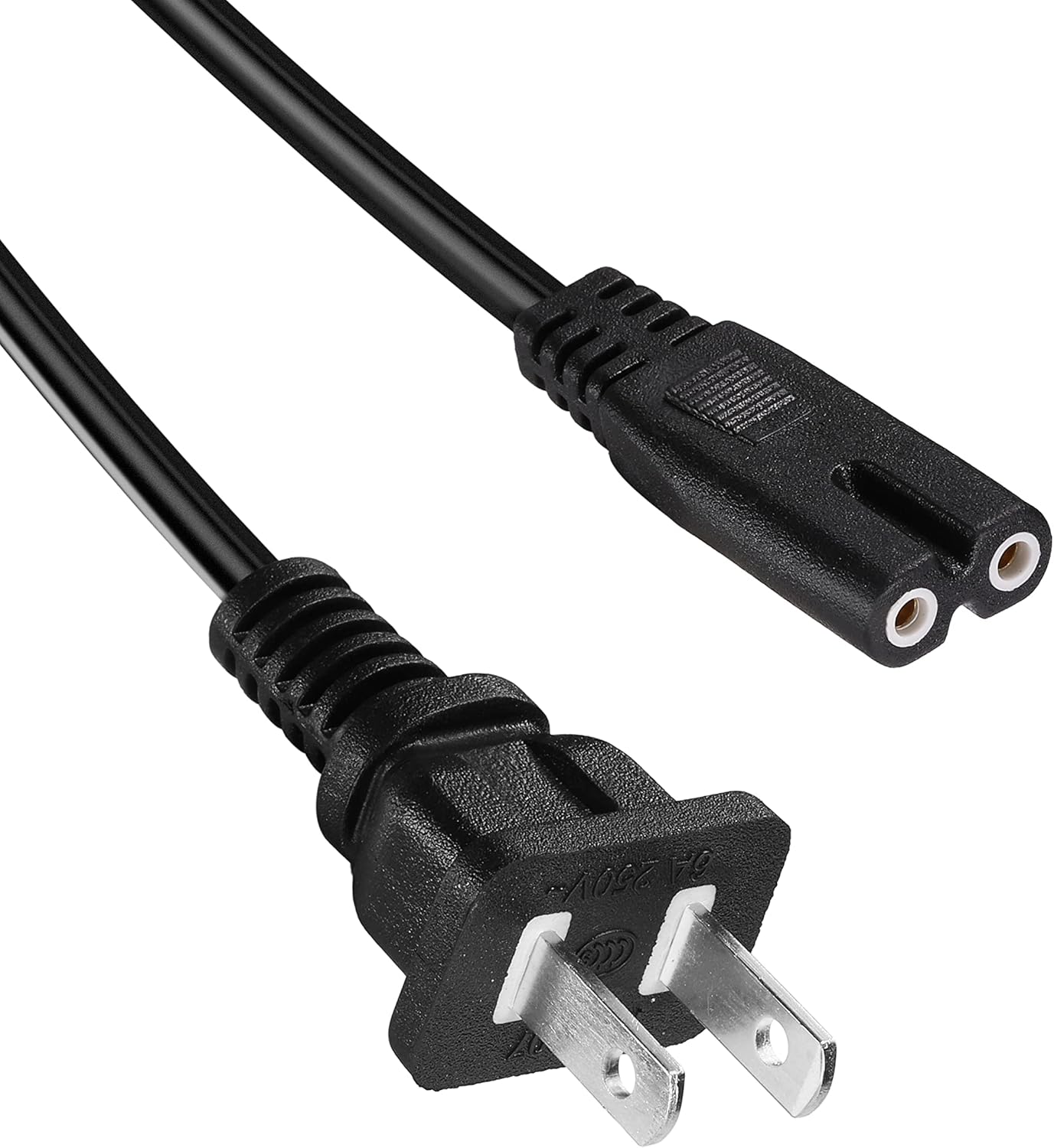 5FT 2 Prong Power Cord for Under Desk Ellipticals