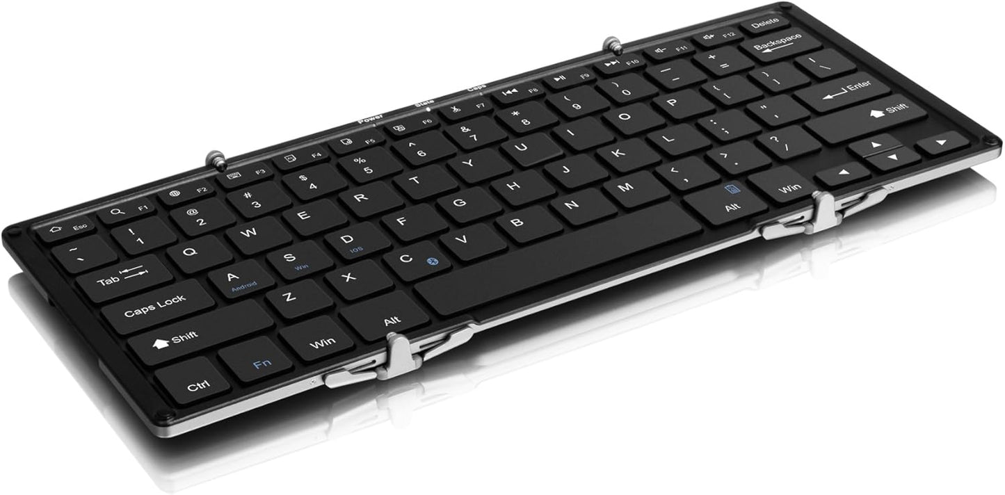 Aluratek Tri-Fold Bluetooth Keyboard - Portable Full-Size for Any Device!