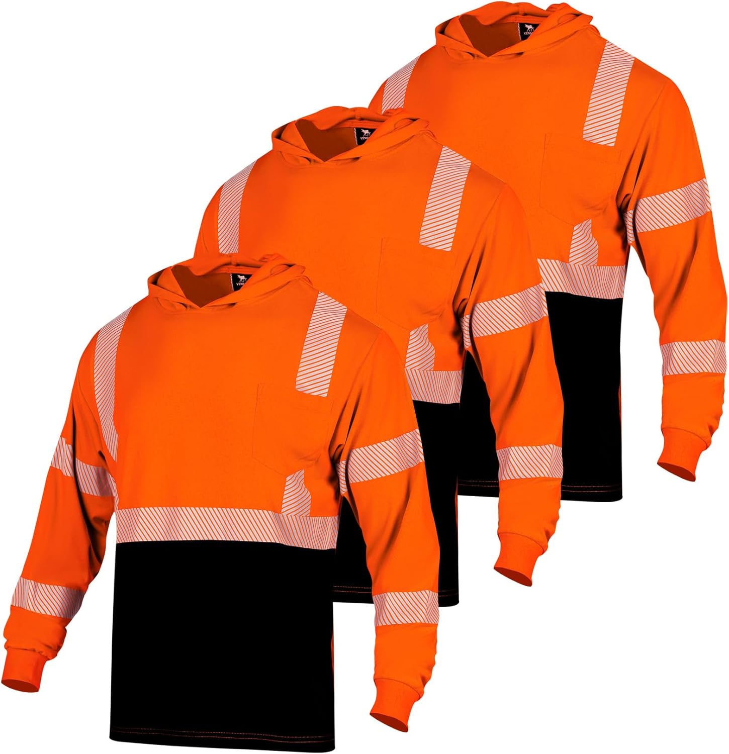 VENDACE 3pcs Safety Reflective Long Sleeve Hi Vis T Shirts