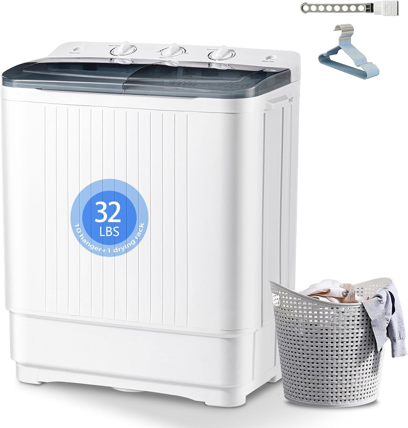 Portable Washing Machine with Twin Tub for Compact Living Spaces