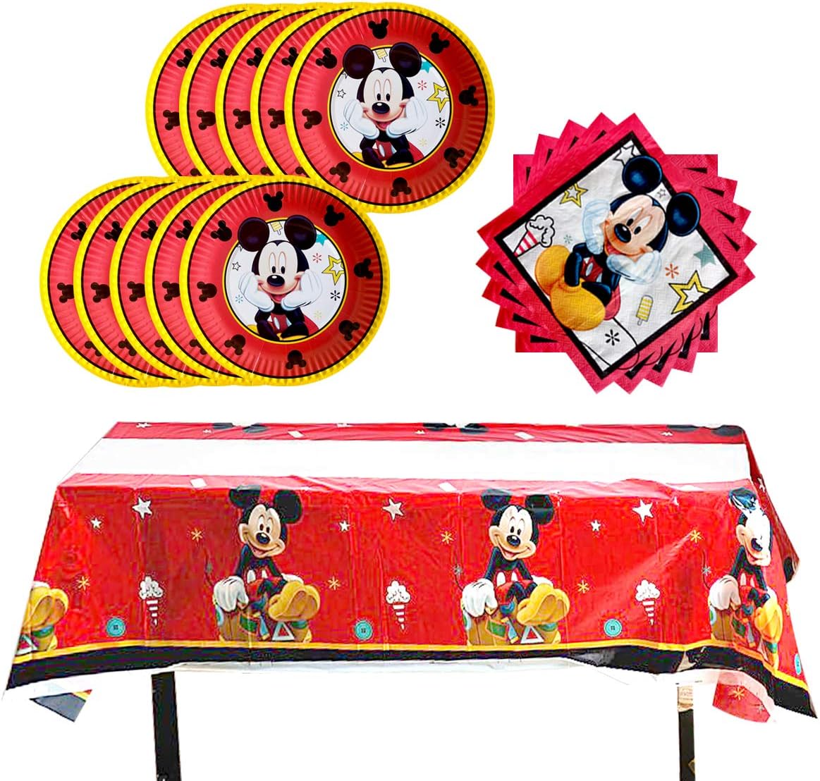 HONGFENG Red Mickey Mouse Party Pack - Serves 20 Guests!