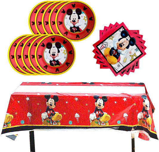 HONGFENG Red Mickey Mouse Party Pack - Serves 20 Guests!