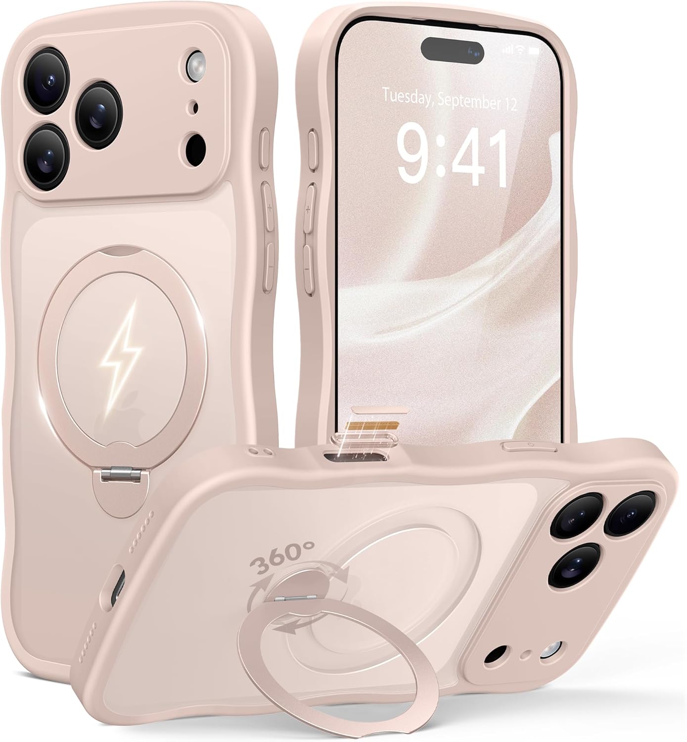 GolbinBox iPhone 17 Pro Case with 360 Spin Magnetic Stand