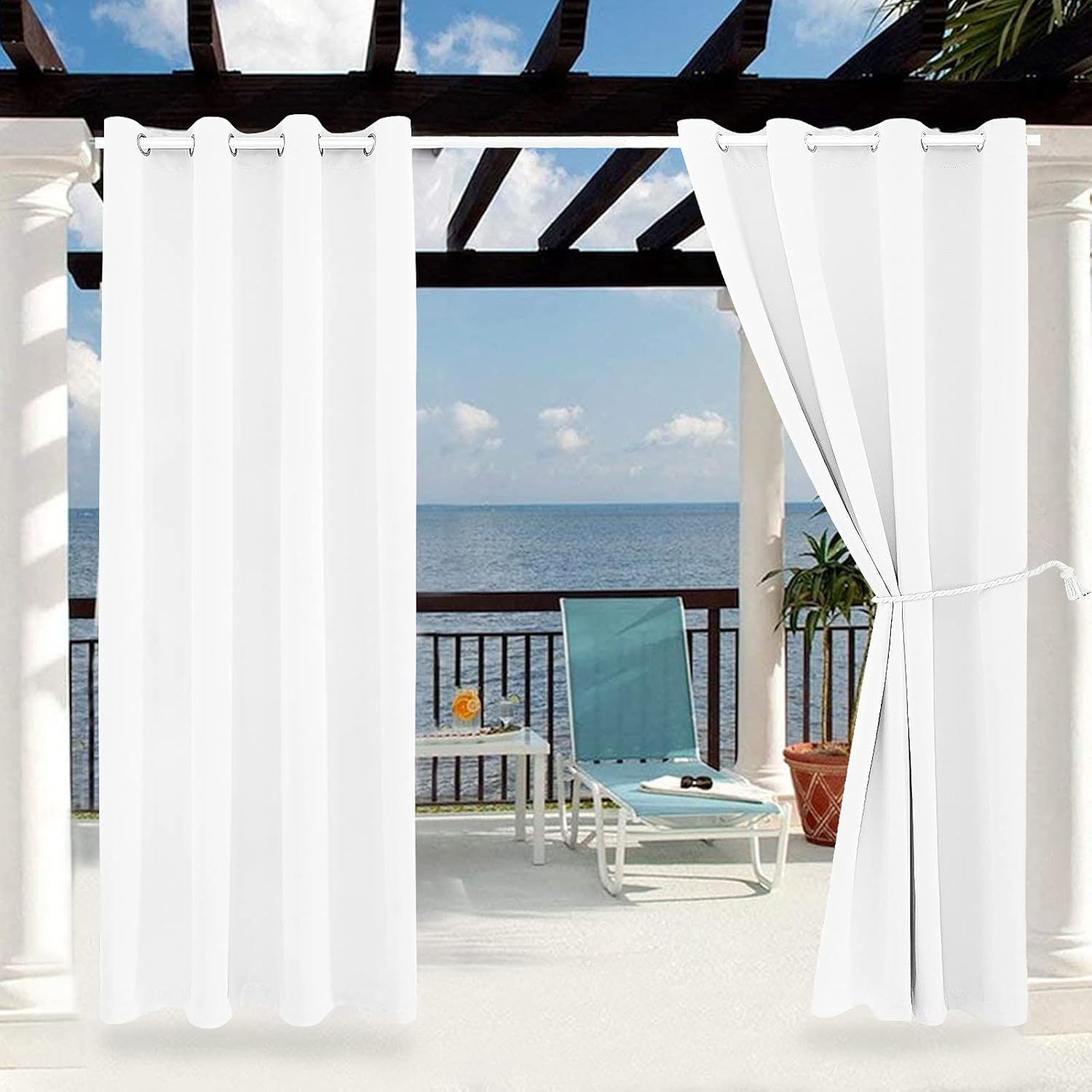 Water Proof Outside Curtains with Grommet Top for Porch