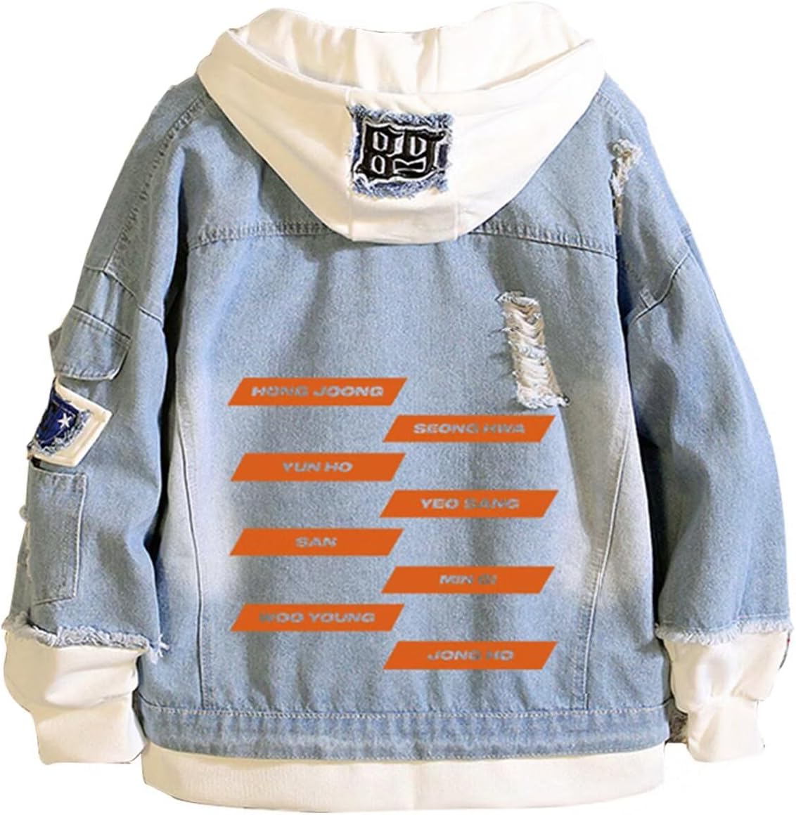KPOP Skz Hoodie Denim Jacket for Stylish Fans of KPOP Culture