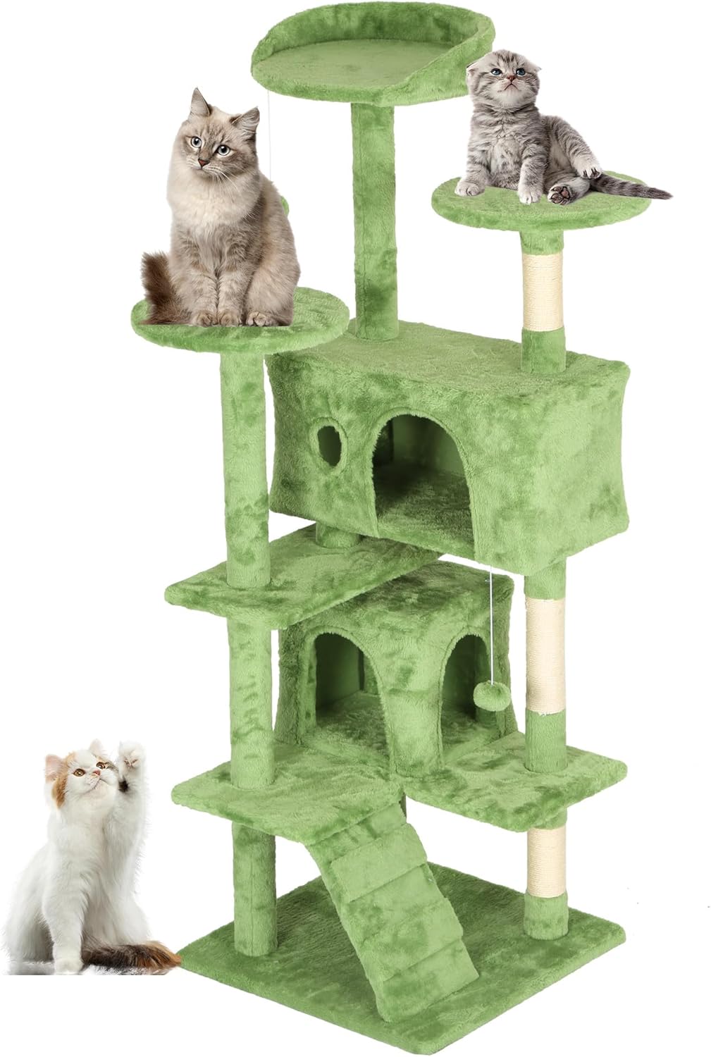 FDW Cat Tree 54in Multi-Level Cat Tower for Indoor Cats