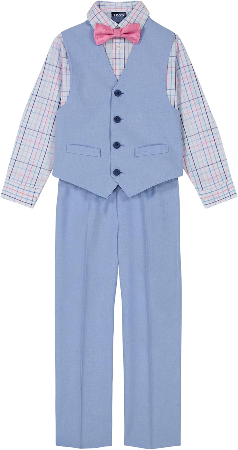 IZOD Boys' 4-Piece Dress Set with Shirt, Tie, Vest, and Pants