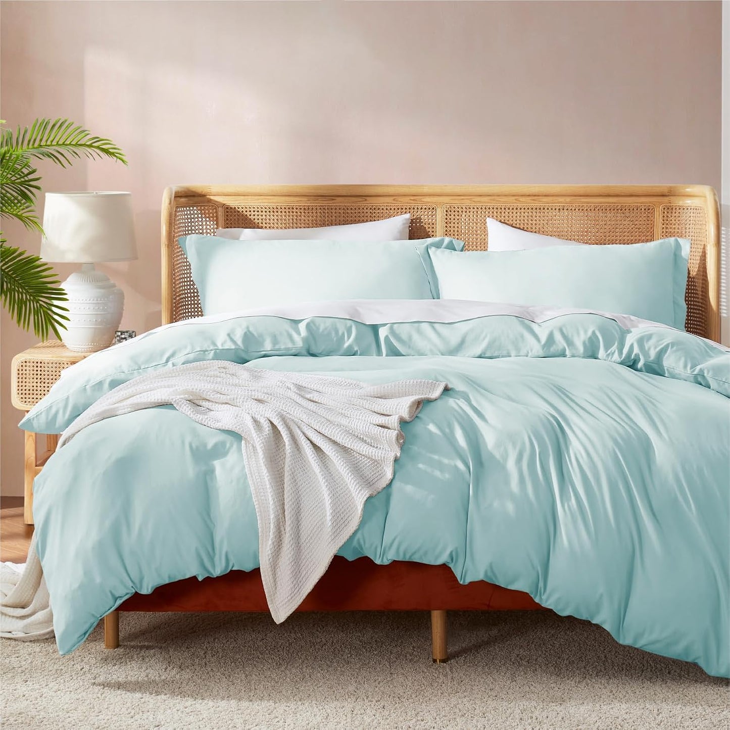 Nestl Twin Duvet Cover Set with Comforter Insert - Light Blue