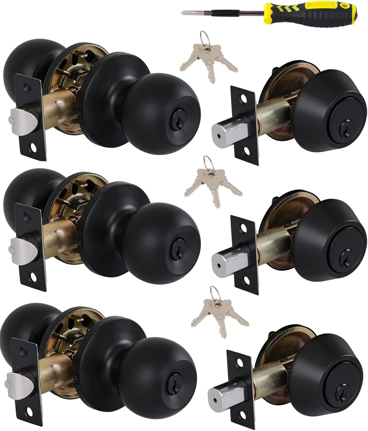 All Keyed Same Entry Knobs and Deadbolt for Front Doors