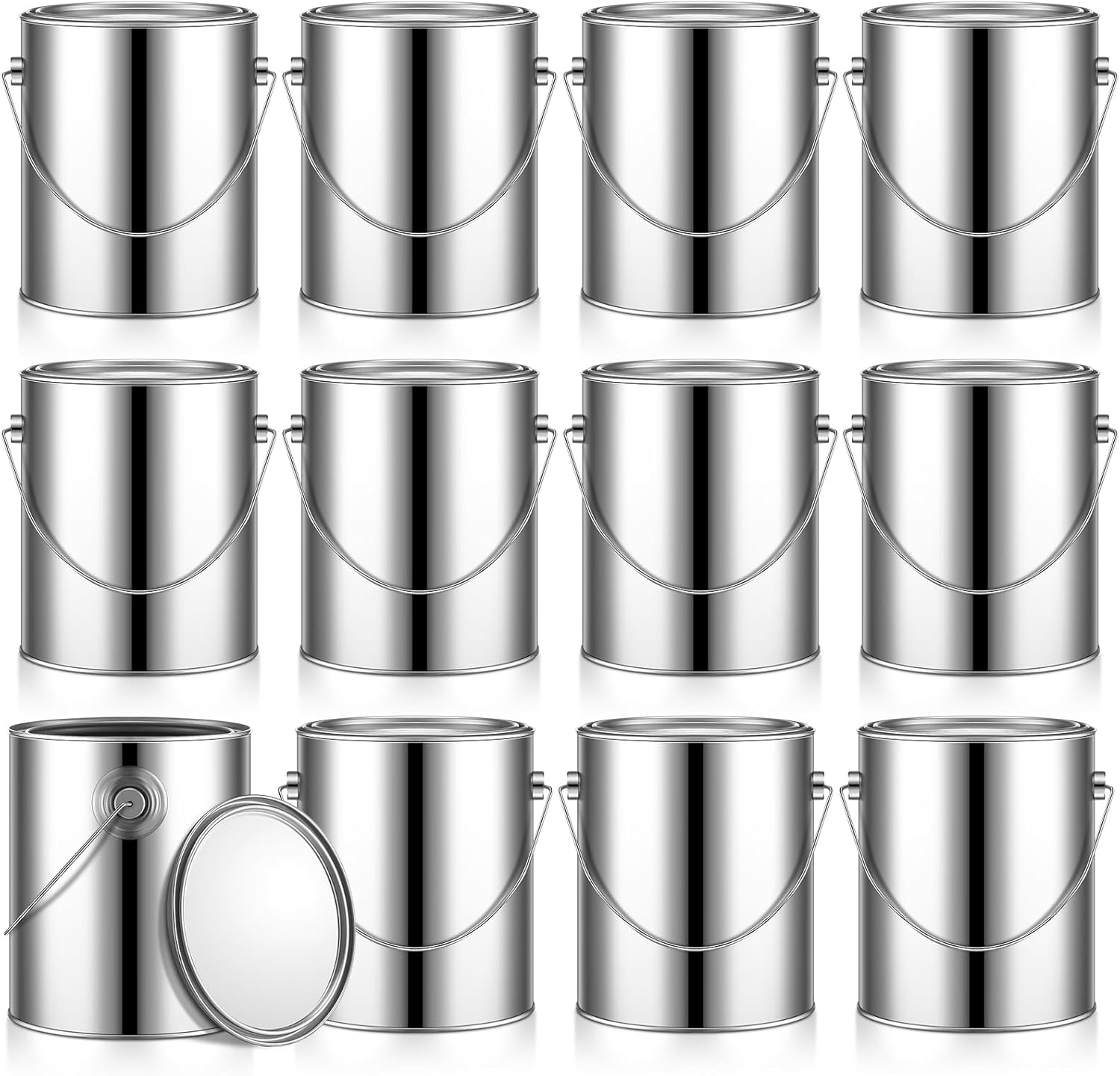 12 Pcs 1 Gallon Empty Paint Cans for Craft and DIY Projects