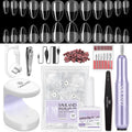 SAVILAND Pro Gel Nail Kit with Drill - Complete 500 PCS Short Almond