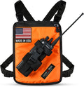 Lone Peak Orange Padded Radio Chest Harness (9.5 x 8) - Secure Fit