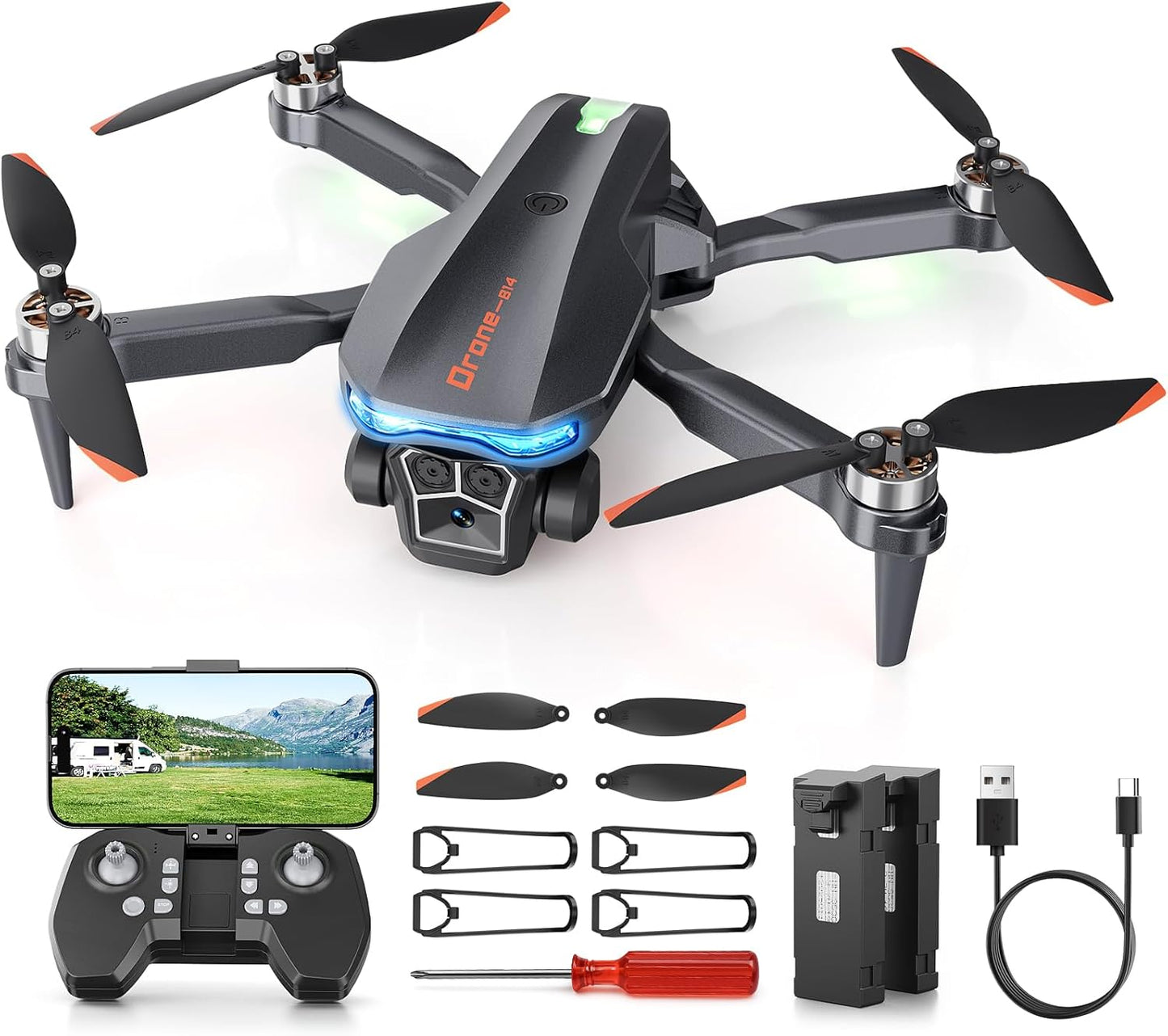 Foldable Brushless Motor Drone with 2K HD Camera for All Ages