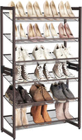 SONGMICS 6-Tier Shoe Rack Organizer for Garage, Adjustable Shelves