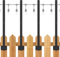 String Light Poles 4 Pack 2.8 ft Wall Mount - Secure Outdoor Hanging