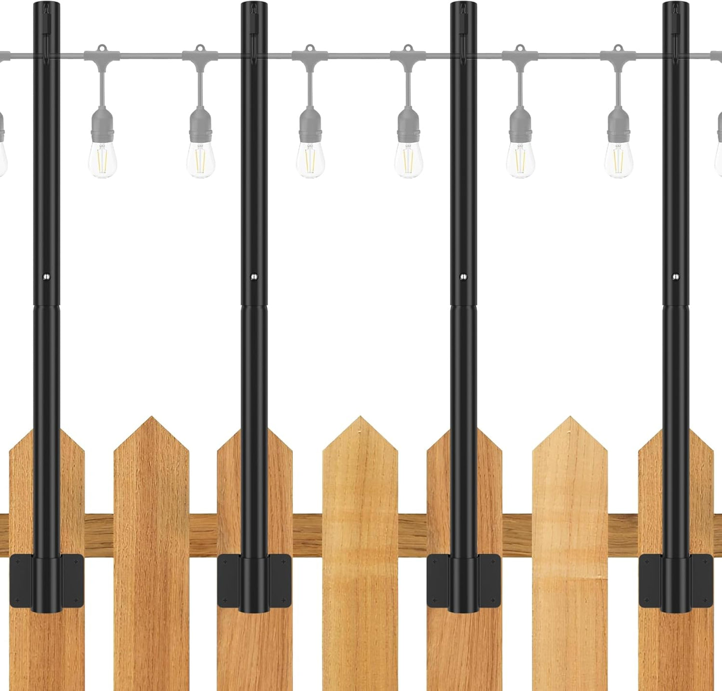 Suchtale 4 Pack String Light Poles for Outdoor Hanging Lights