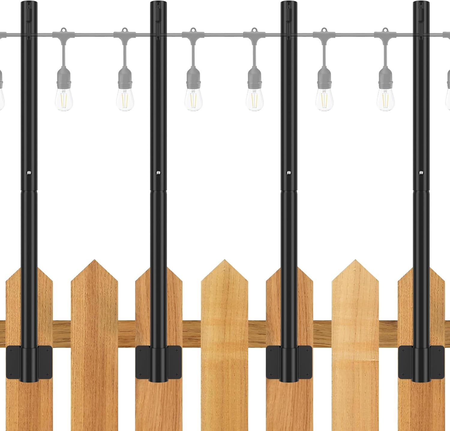 Suchtale 4 Pack String Light Poles for Outdoor Hanging Lights