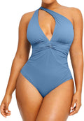 SHAPELLX Women's One Piece Swimsuit Tummy Control V Neck - Slimming