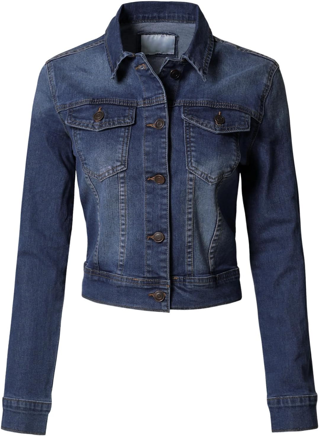 Classic Vintage Washed Long Sleeve Denim Jean Jacket for Women