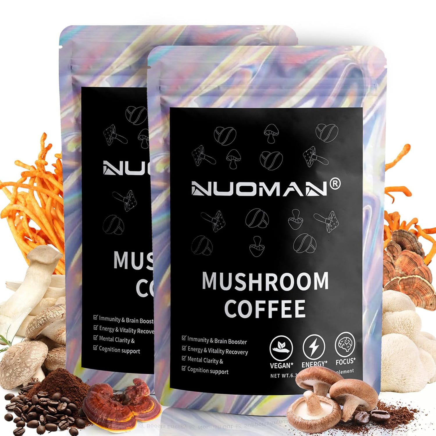 Organic Mushroom Coffee Duo - Boost Energy Naturally!