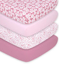 Peanutshell 4-Pack Fitted Crib Sheet Set - Soft Breathable Daisy