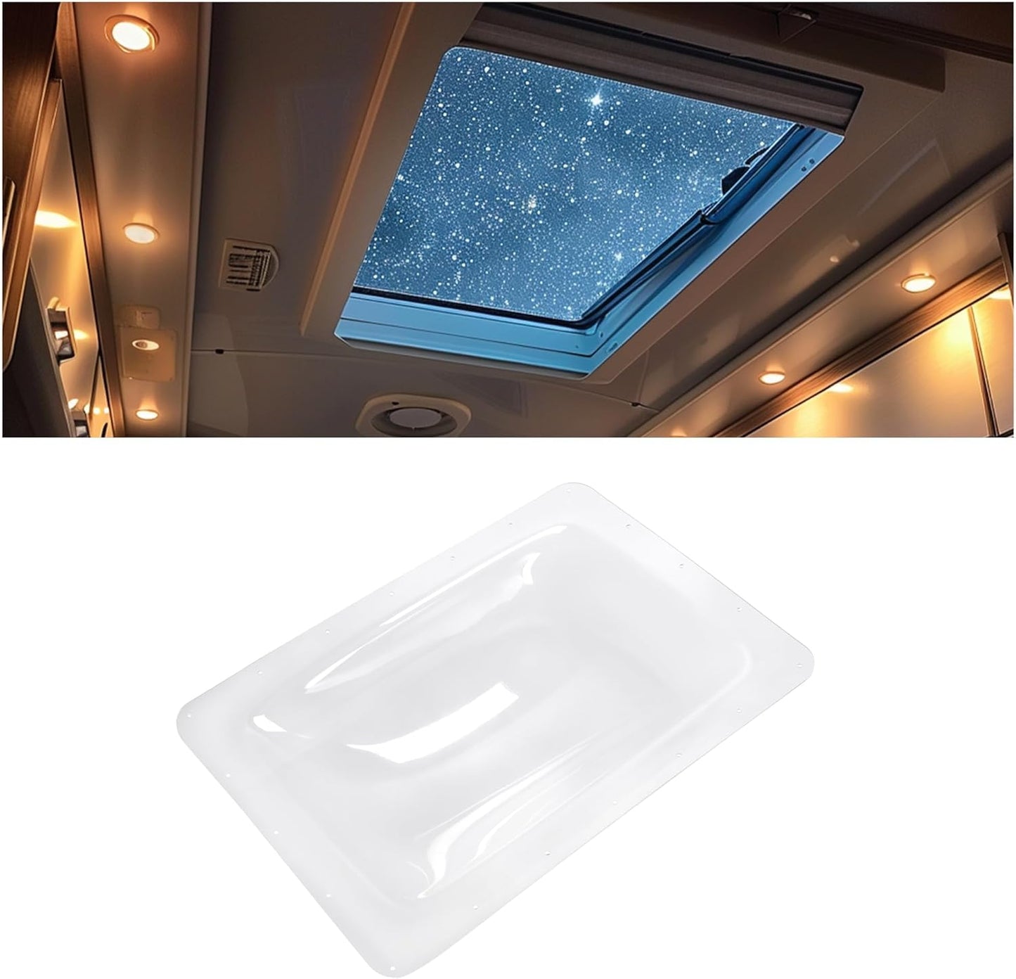 Kojem RV Skylight Cover for 22in x 14in Openings - Clear Dome