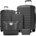 LARVENDER Luggage Sets 5 Piece - Durable 28in Expandable Set