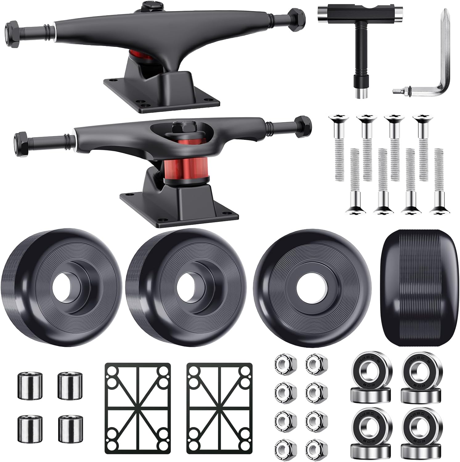 Jizmo Skateboard Trucks and Wheels Set for 7.75-8 in Decks