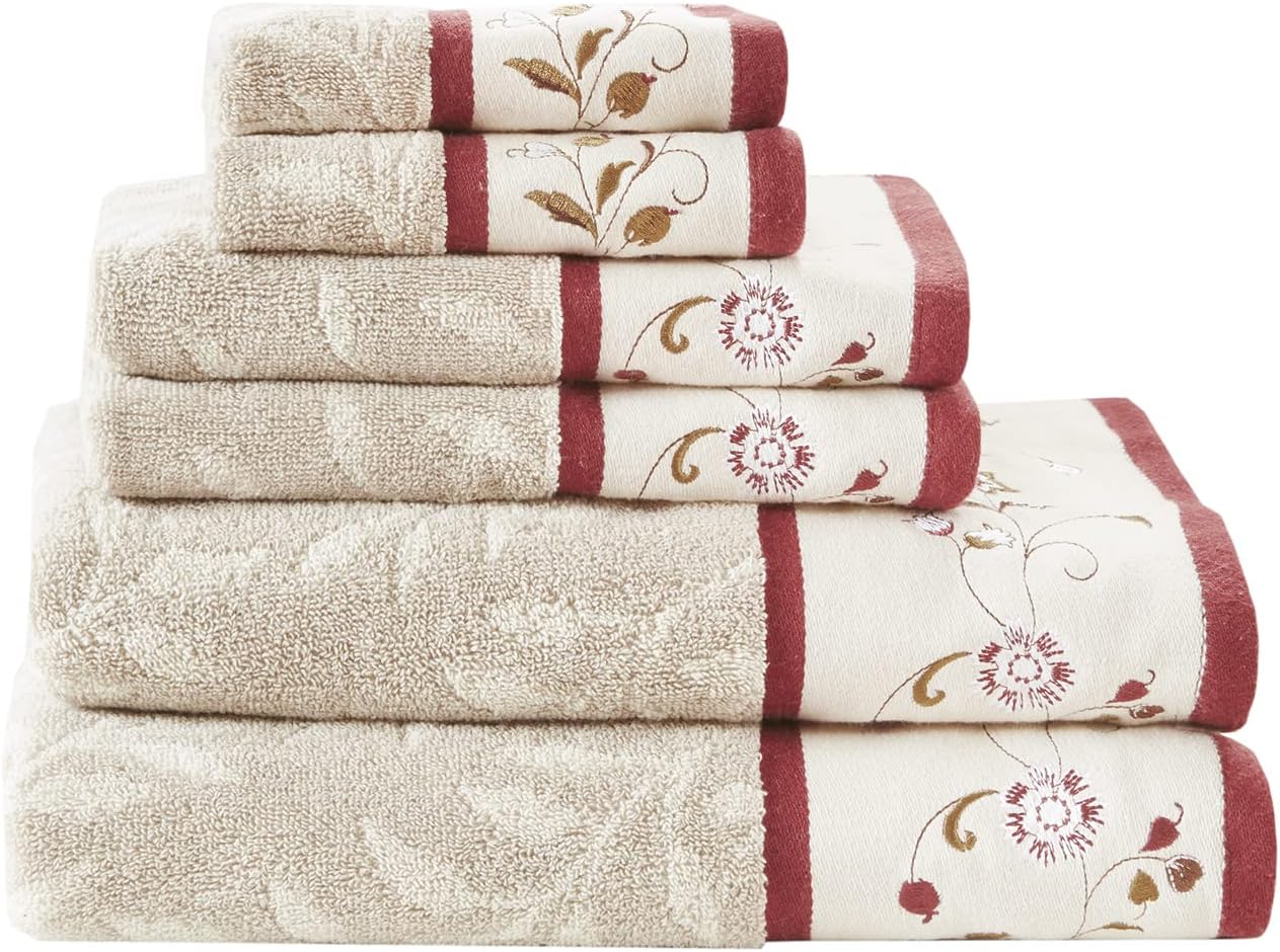 Madison Park Serene 100% Cotton Bath Towel Set for Luxury