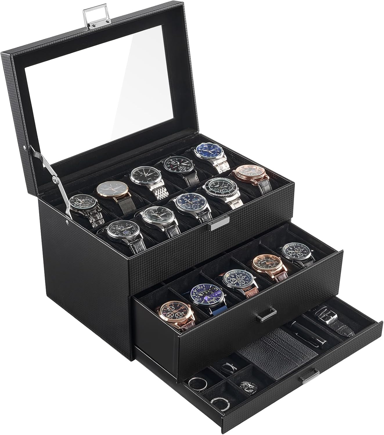 ProCase 20 Slot Watch Box for Men - Elegant Jewelry Organizer