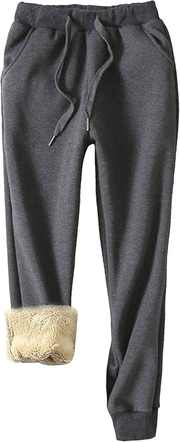 Yeokou Women's Warm Sherpa Lined Athletic Sweatpants for Comfort