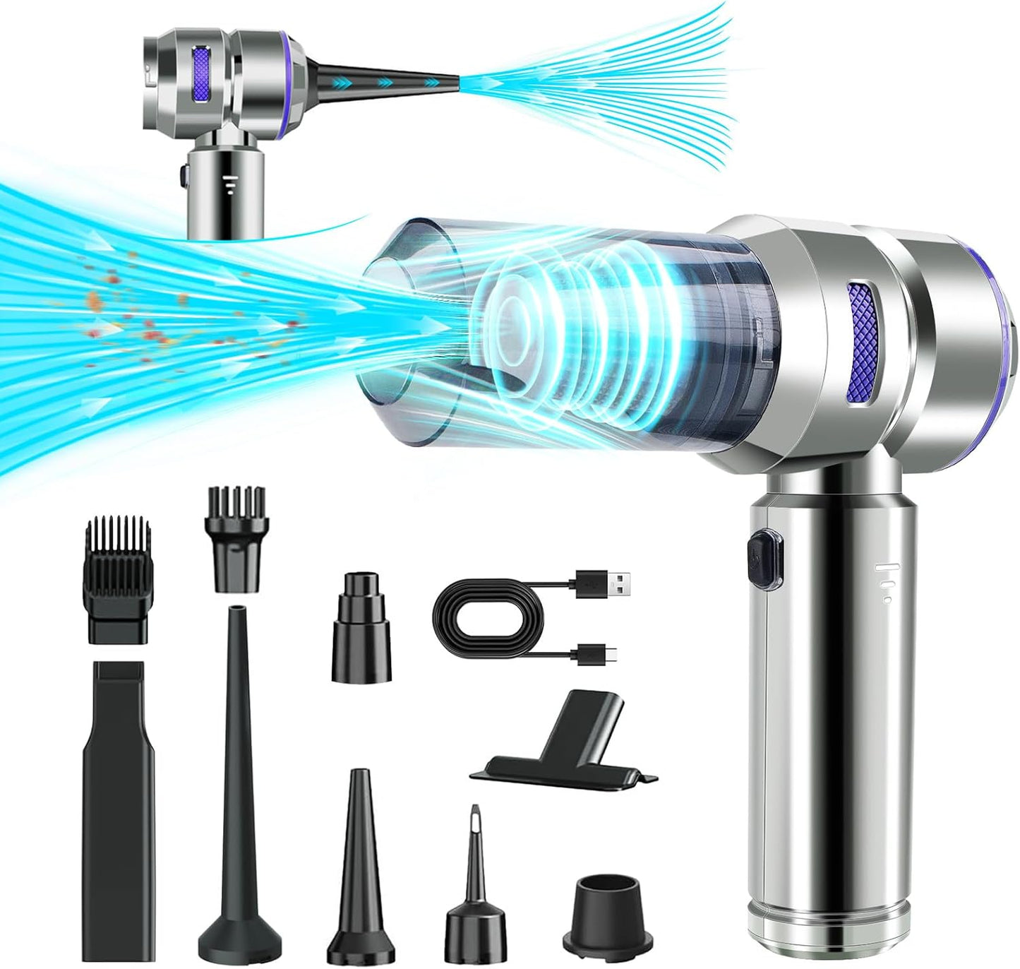 Powerful 21KPa Handheld Car Vacuum - Cordless!
