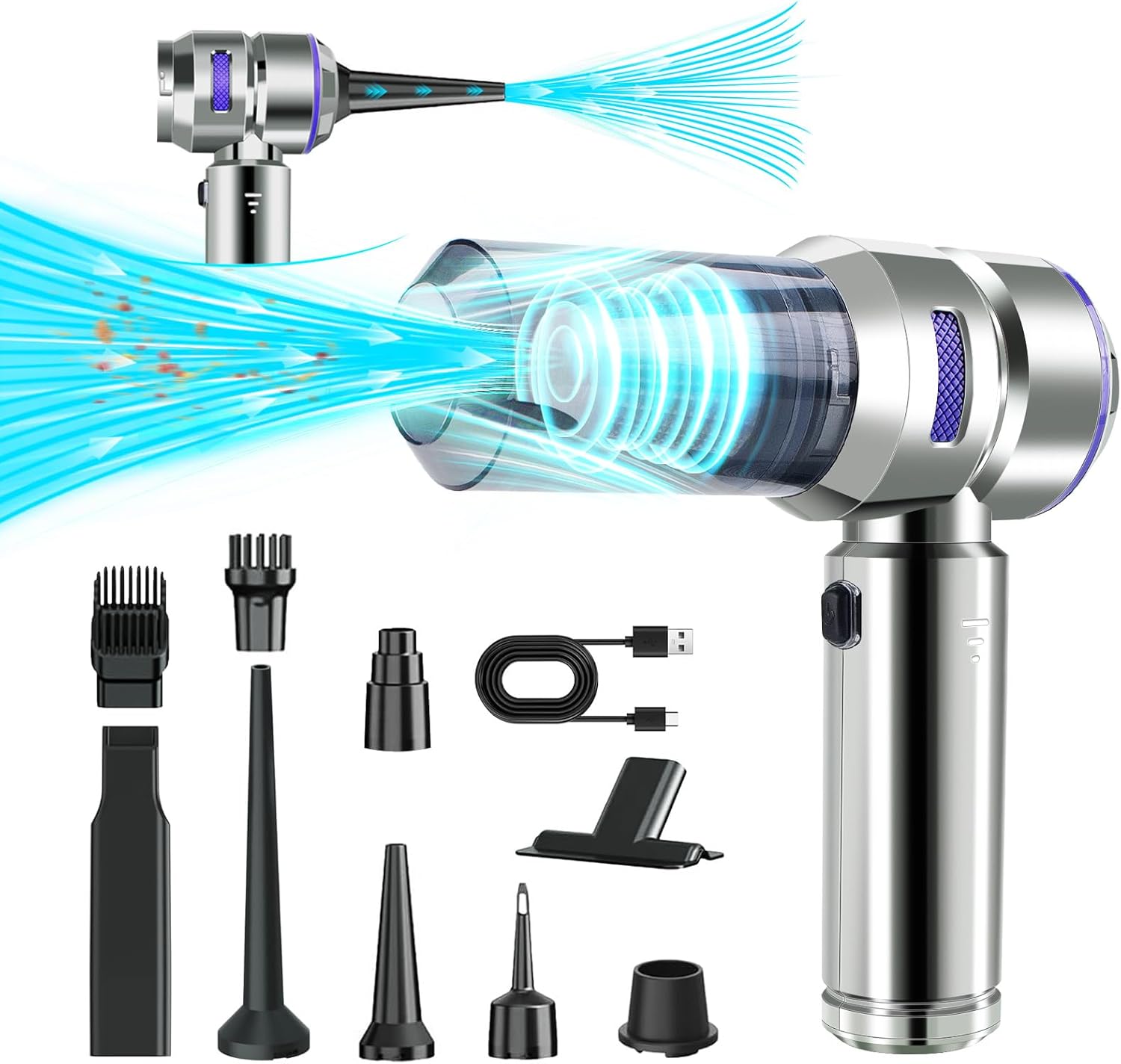 Powerful 21KPa Handheld Car Vacuum - Cordless!