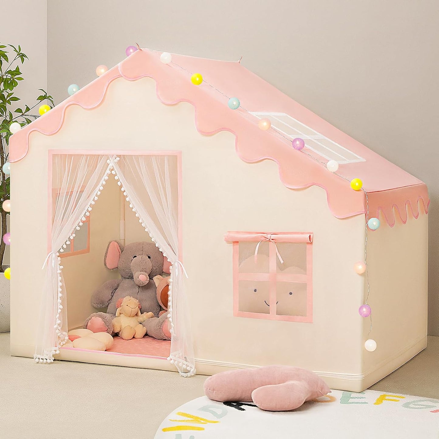 Play Tent for Kids - Cozy Indoor Toddler Playhouse with Lights