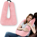Car Pillow for Kids Pink Comfort Travel Pillow for Car - Soft Cotton