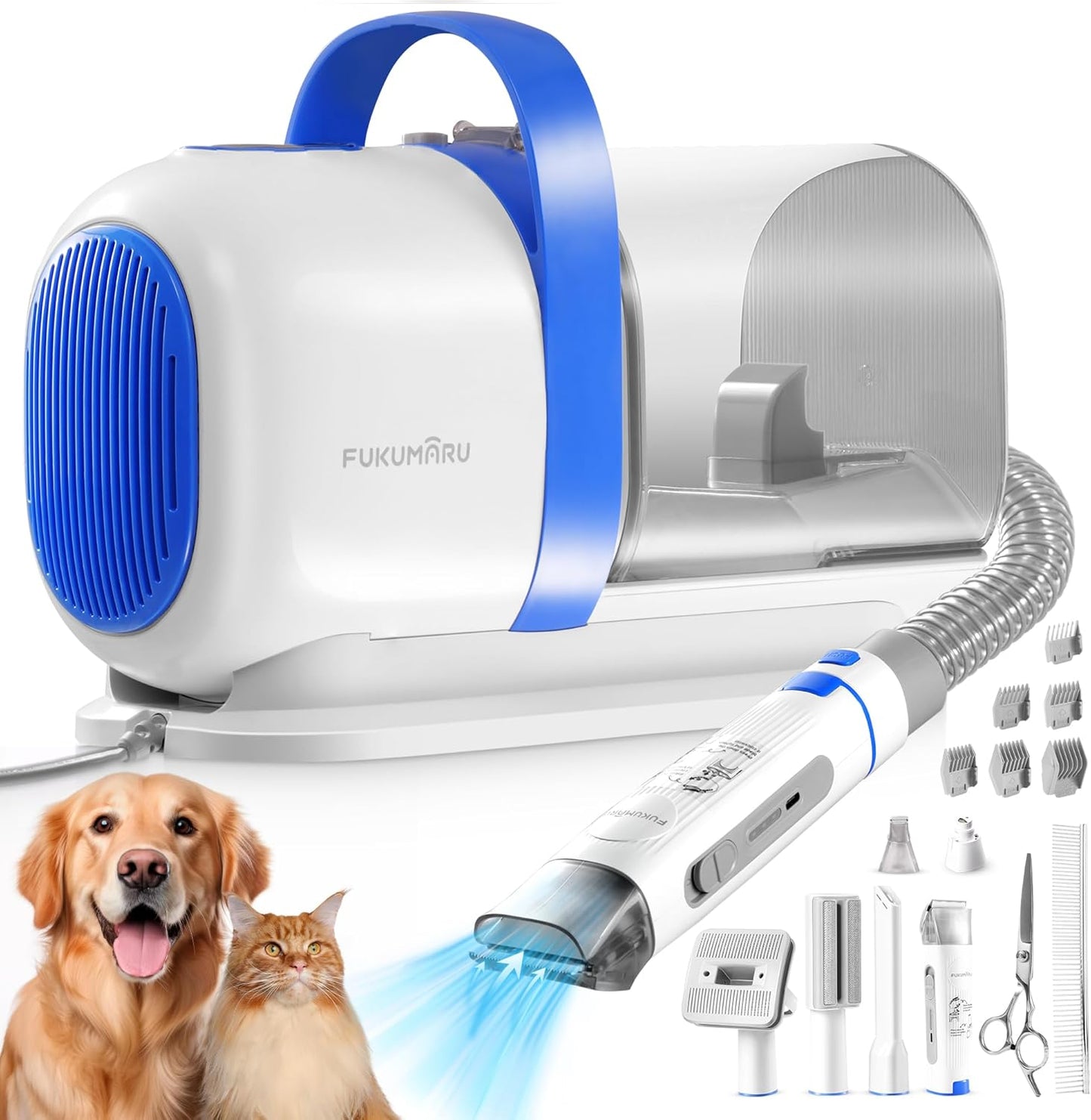 FUKUMARU Pet Grooming Vacuum Kit - Shedding Solution!