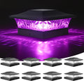Solar Post Cap Light 8Pack Black - RGB Color Changing Deck Post Caps