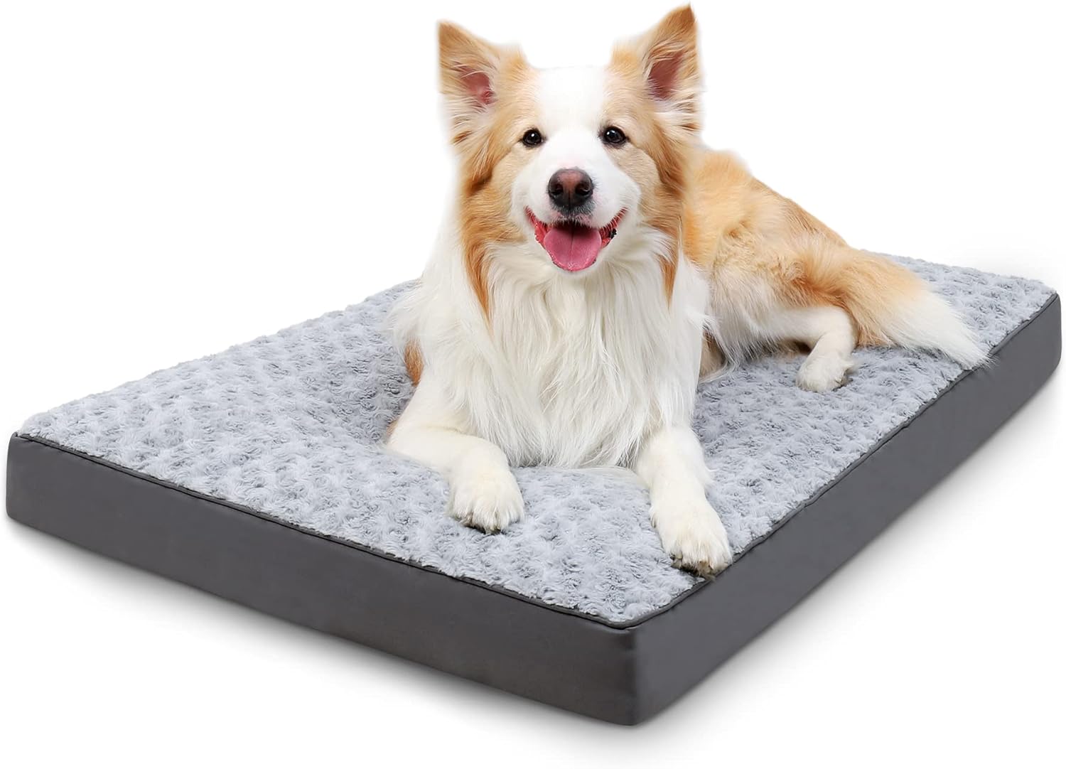 KSIIA Dog Crate Bed Waterproof for Large Dogs - Soft & Fluffy