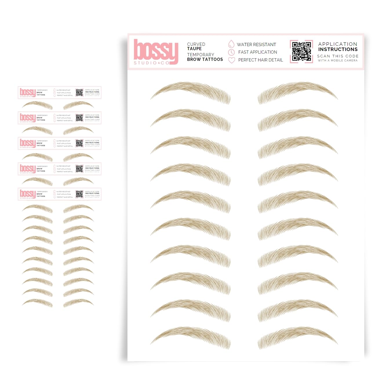5 Pack Waterproof Eyebrow Tattoos for Natural Hair-Like Brows