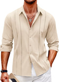 Trendy Coofandy Men's Cuban Guayabera Shirt for Beach Outings