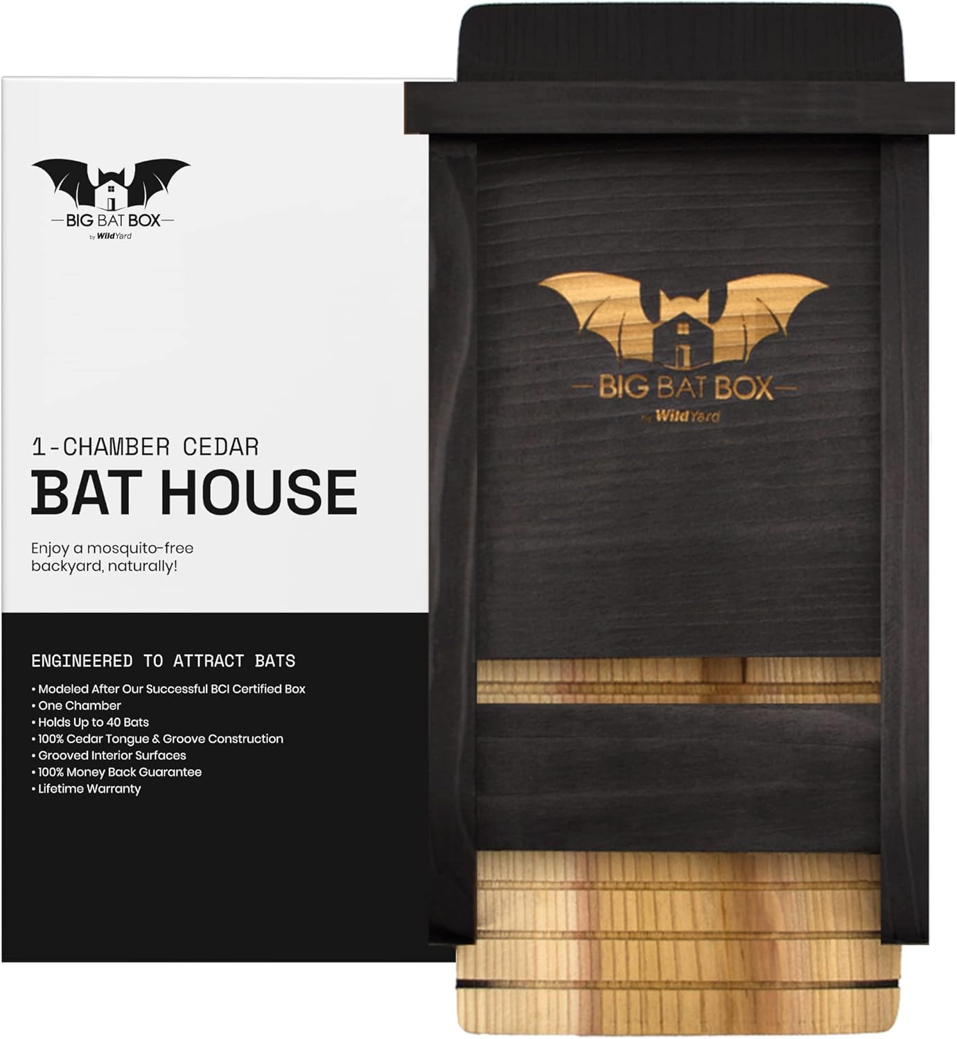 Complete Black Bat House for Outdoors - Clean Your Backyard