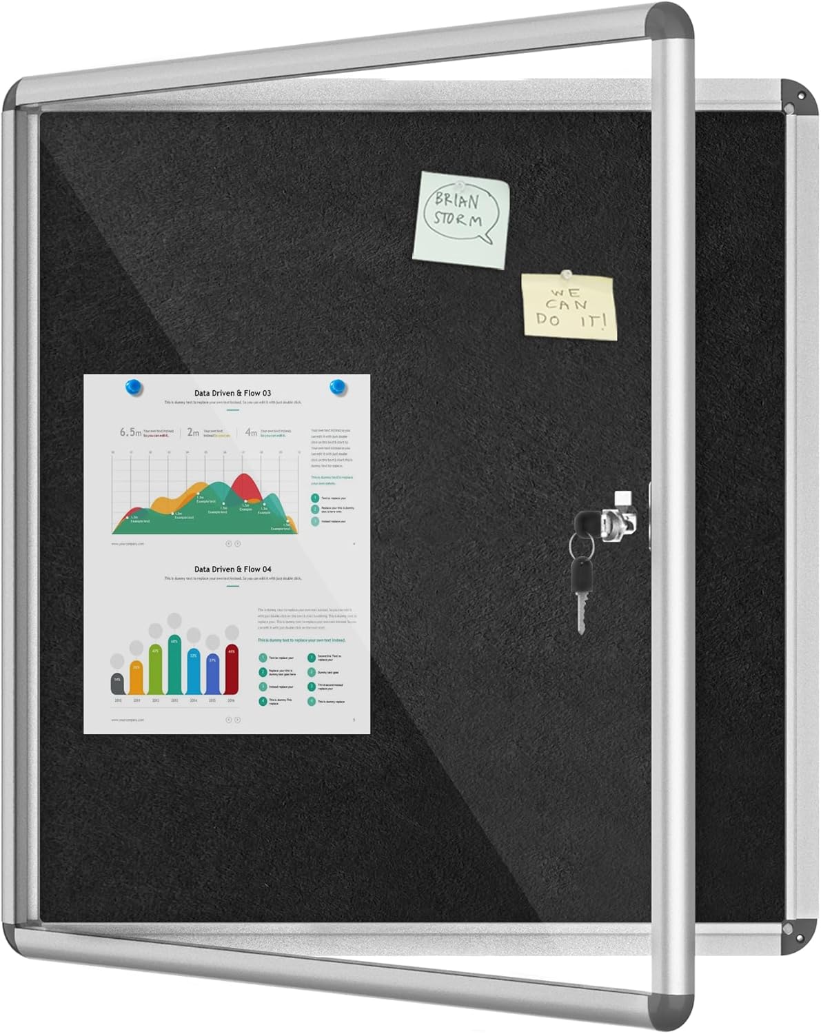 28x26 Enclosed Bulletin Board for Secure Display in Offices