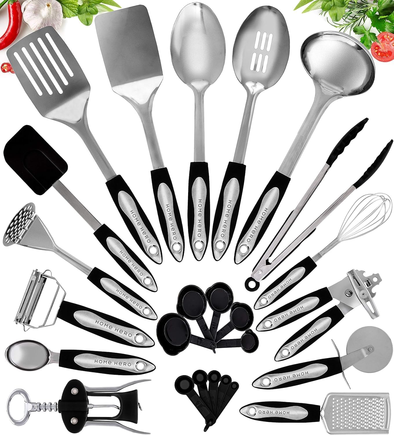 Home Hero Stainless Steel Kitchen Utensils Set for Every Cook