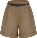 Belle Poque Women Bermuda Shorts with Elastic Waist & Pockets