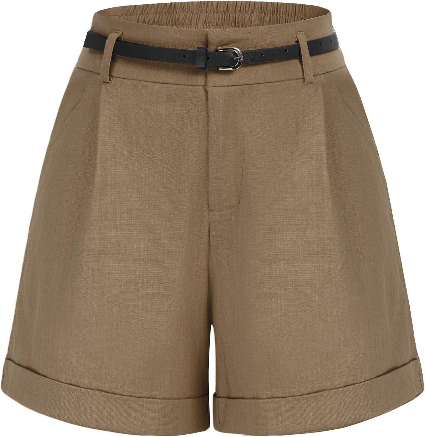 Belle Poque Women Bermuda Shorts with Elastic Waist & Pockets