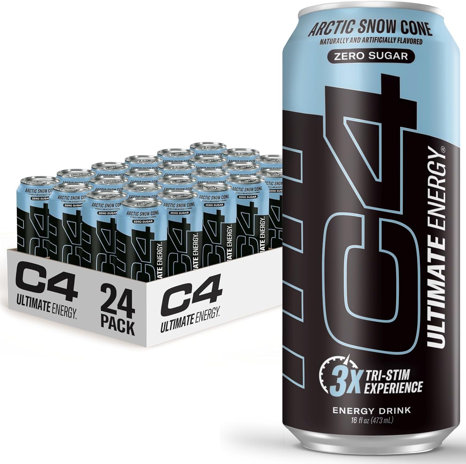 C4 Ultimate Sugar Free Energy Drink 16oz Pack of 24 for Performance
