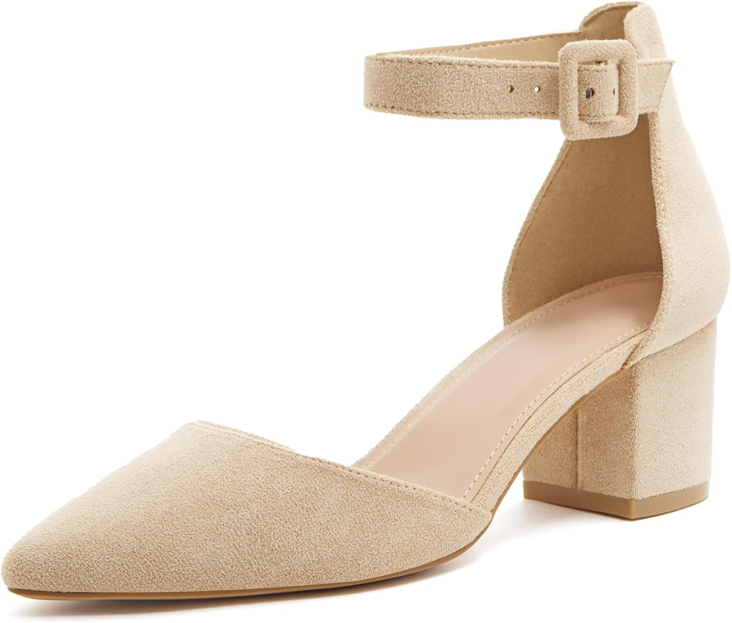 LAICIGO Women's Pointed Toe Pumps with Chunky Block Heel Style