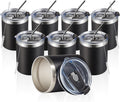 MEWAY 12oz Insulated Coffee Mug with Lid - Reusable Lowball 8 Pack