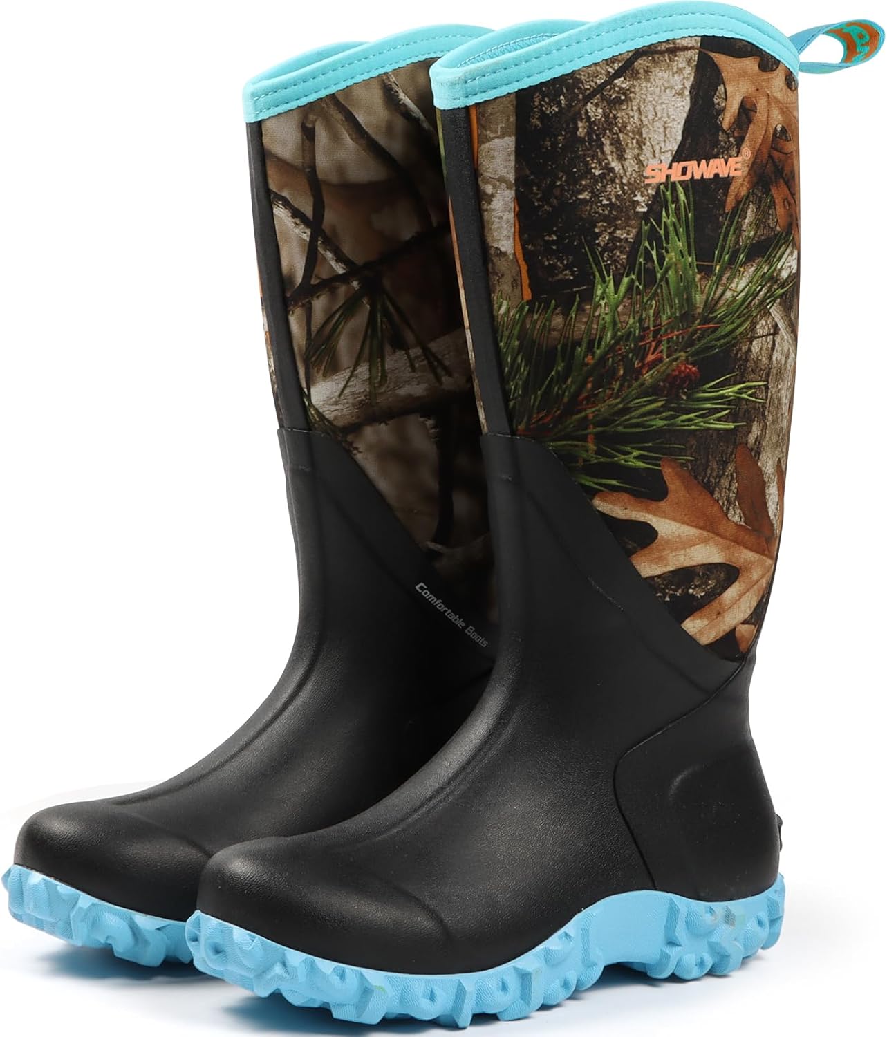Showave Women's Tall Insulated Rubber Rain Boots for All Activities